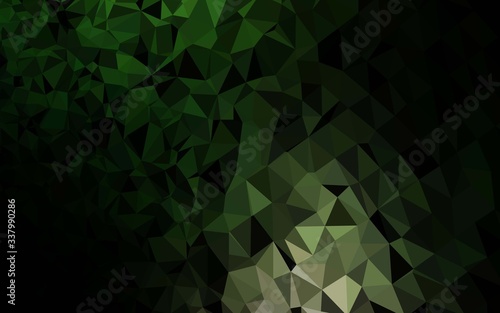 Dark Green vector polygonal background. Modern geometrical abstract illustration with gradient. Template for your brand book.
