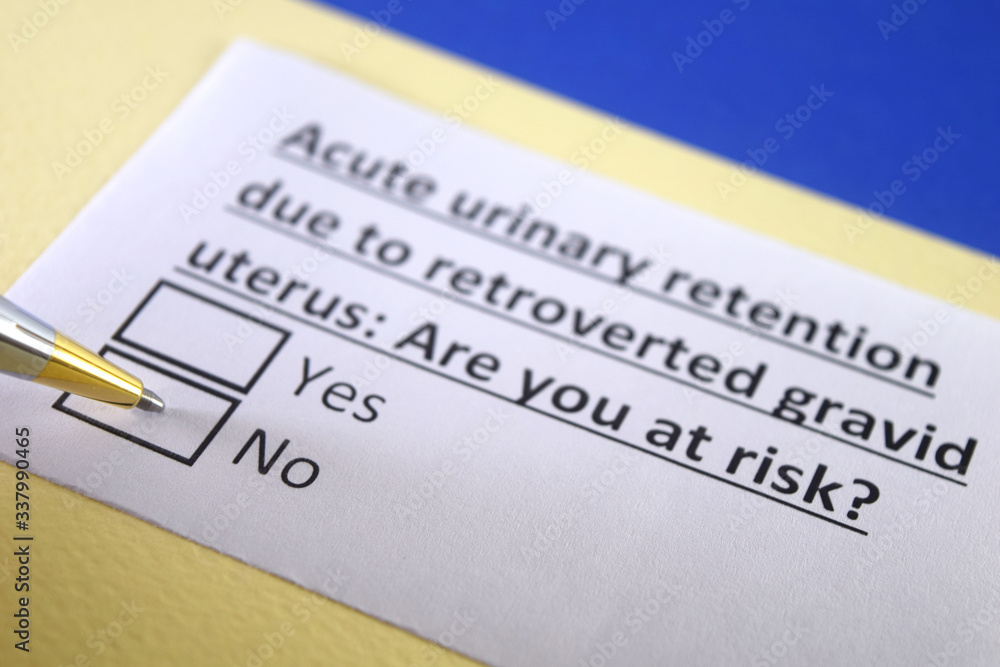 One person is answering question about acute urinary retention due to retroverted gravid uterus.
