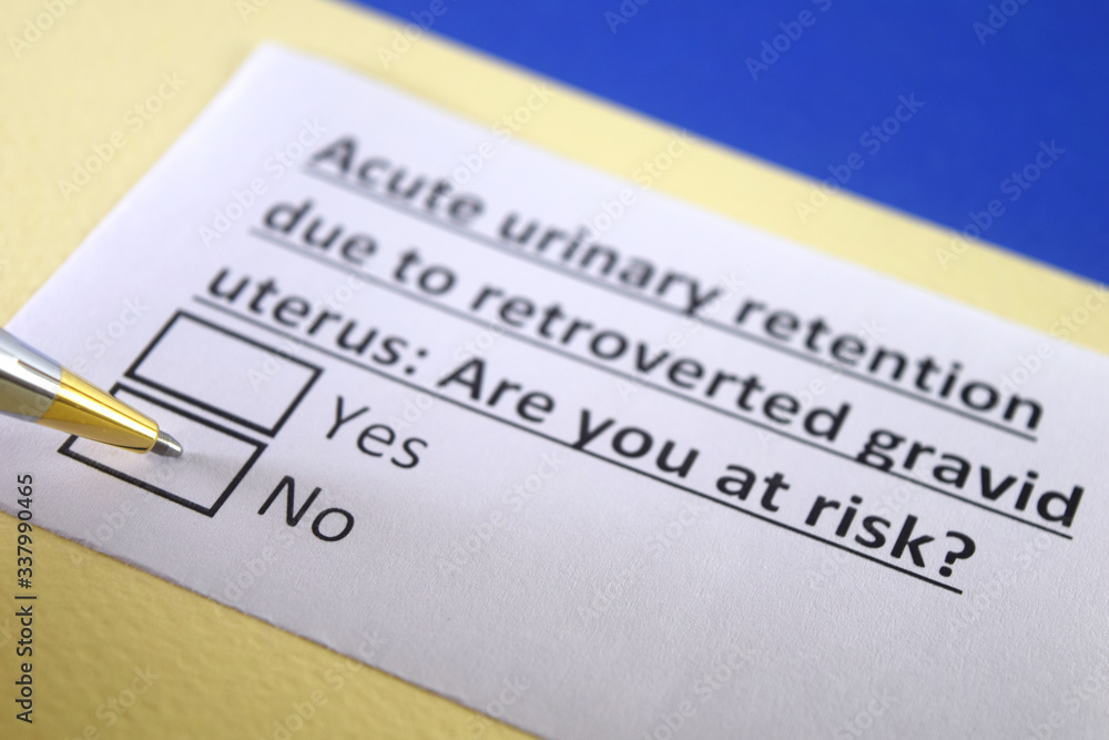 One person is answering question about acute urinary retention due to retroverted gravid uterus. One person is answering question about acute urinary retention due to retroverted gravid uterus.