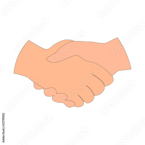 Handshake of two arm vector illustration isolated hands on a white background