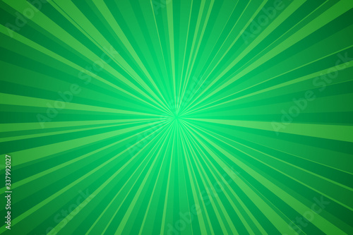 Green Sunburst Pattern Background. Rays. Radial. Summer Banner. Vector Illustration