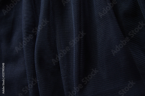  Black tulle fabric texture background
