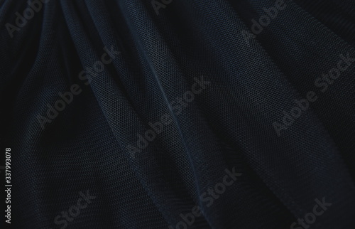 Photos Black tulle fabric texture background