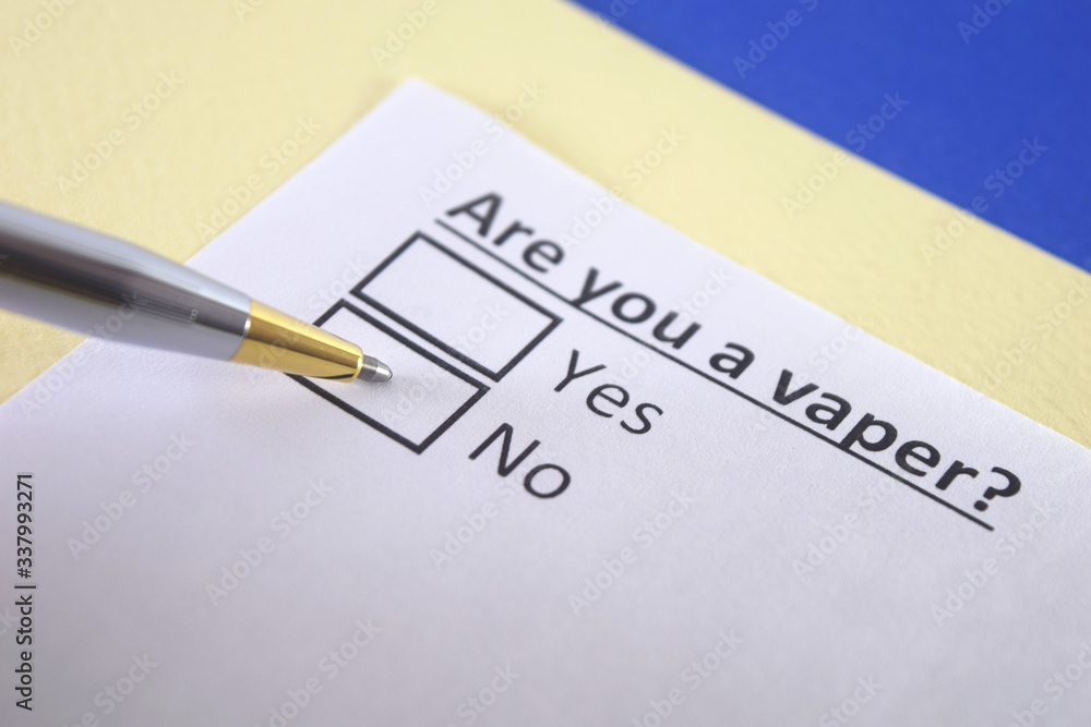 One person is answering question about vaper. One person is answering question about vaper.