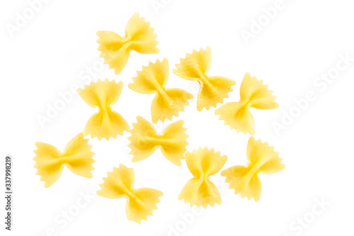 farfalle pasta isolated on black or white background photo