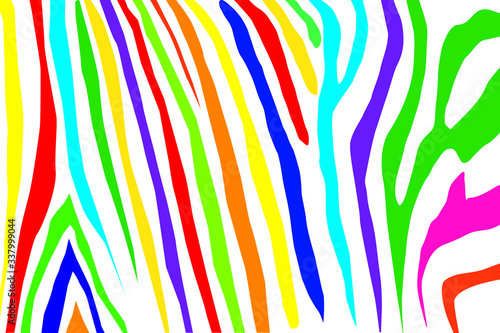 Multi colored Zebra print background. Vector illustration.