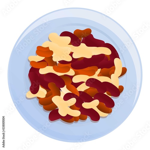 mixed bowl beans icon. Cartoon of mixed bowl beans vector icon for web design isolated on white background