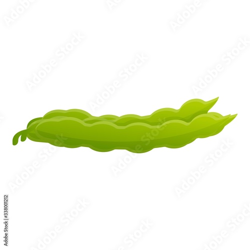 Green beans icon. Cartoon of green beans vector icon for web design isolated on white background