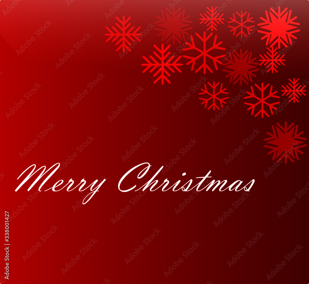 Merry christmas red color background vector image with snowflakes in background. Celebration symbol. Festival icon.