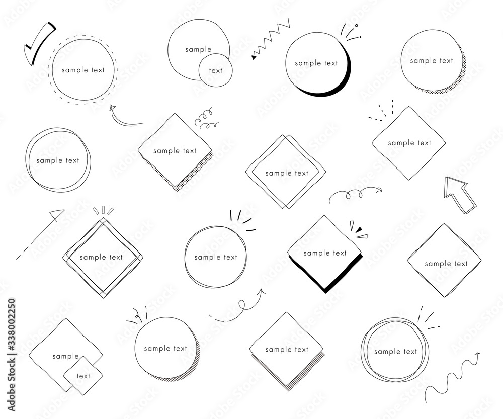 おしゃれな手書き風のフレーム 素材 イラスト Stock Illustration Adobe Stock