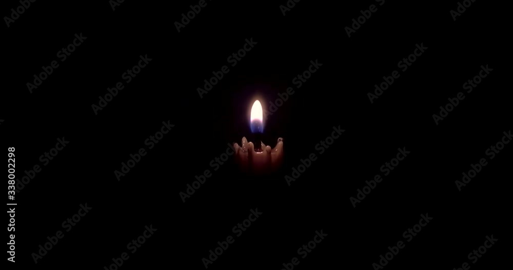 the wax candle was lit with a match, burned and goes out the wax candle was lit with a match, burned and goes out