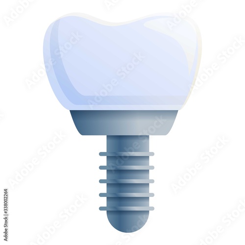 Tooth inplant icon. Cartoon of tooth inplant vector icon for web design isolated on white background