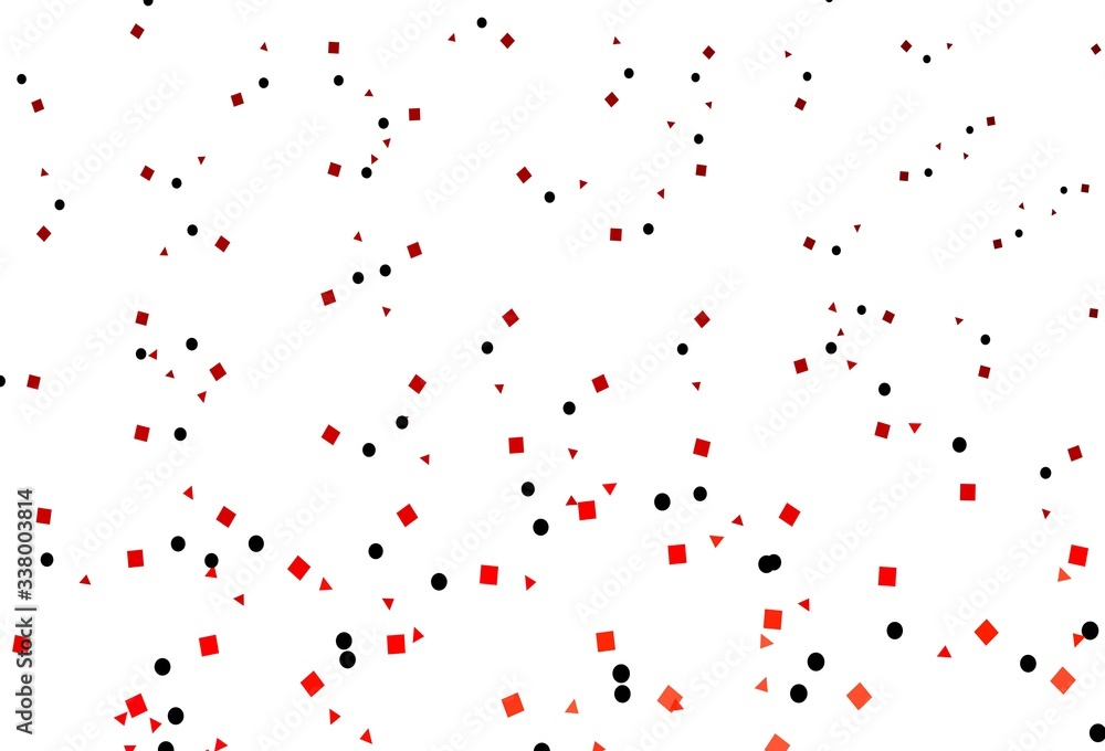 Light Red vector texture in poly style with circles, cubes.