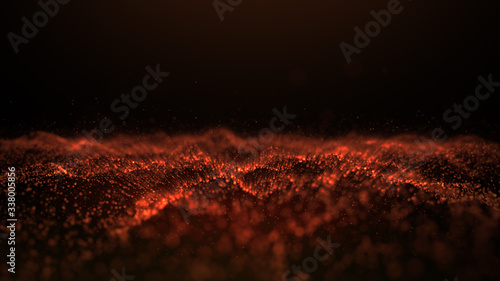 Abstract wave light Particles Background, Shine Dot wave. Bokeh Particles Background. 