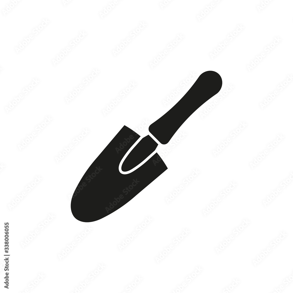 Garden hand shovel icon. Vector illustration. Flat design. Isolated. Garden hand shovel icon. Vector illustration. Flat design. Isolated.
