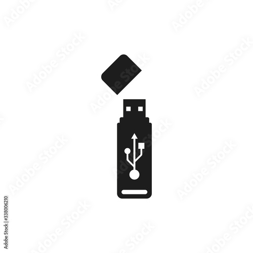 USB flash drive icon. USB stick. Vector illustration. Flat design.	