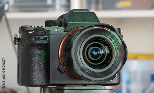 Картината върху платно DSLR mirrorless camera with wide-angle lens