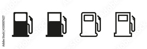 Fuel vector isolated icons. Pictogram illustration vector set of icons on white background. Gas station icons or signs collection . Fuel vector signs. photo