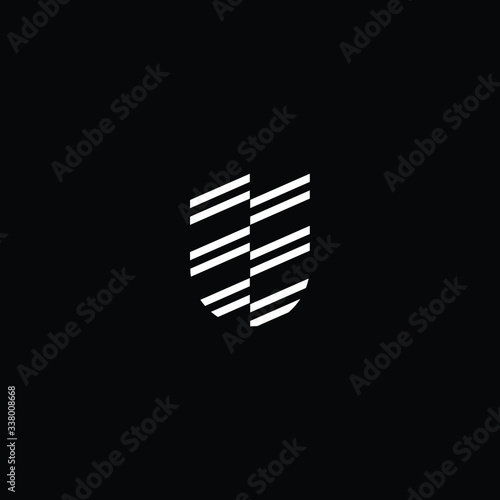Minimal elegant monogram art logo. Outstanding professional trendy awesome artistic U UU initial based Alphabet icon logo. Premium Business logo White color on black background