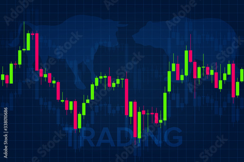 Trading graphic design concept. Stock market business graph chart on digital screen