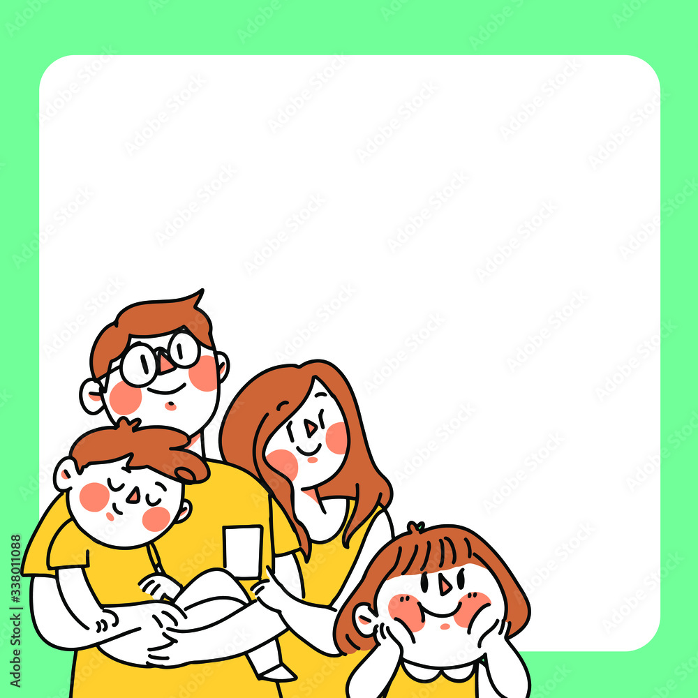 Family Corona COVID-19 Campaign Template Doodle Vector Illustration Family Corona COVID-19 Campaign Template Doodle Vector Illustration