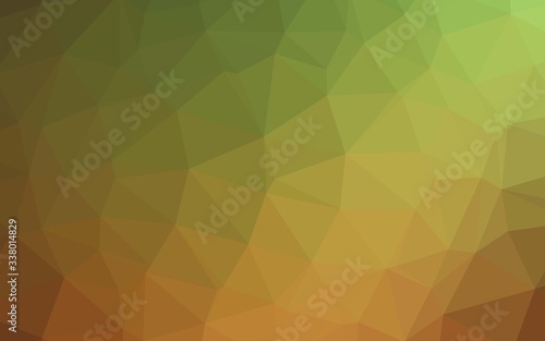 Light Green  Red vector triangle mosaic texture. Triangular geometric sample with gradient.  New texture for your design.