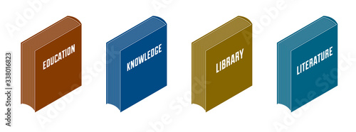 Books 3d isometric vector i...