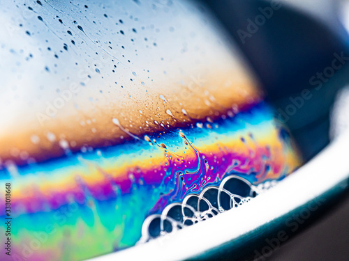 a colorful soap bubble, close up