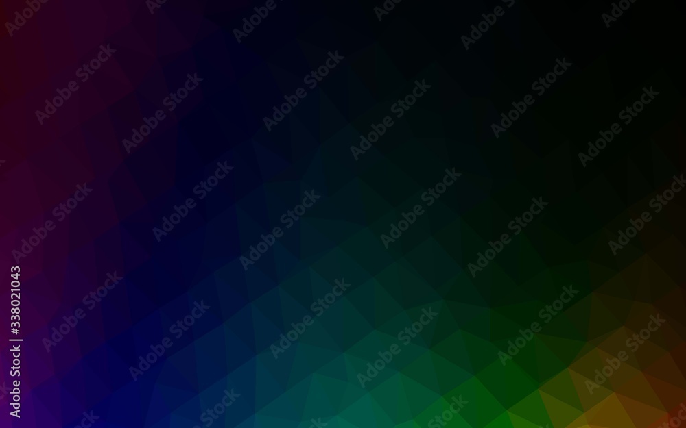Obraz premium Dark Multicolor, Rainbow vector blurry triangle texture. A completely new color illustration in a vague style. Completely new template for your business design.