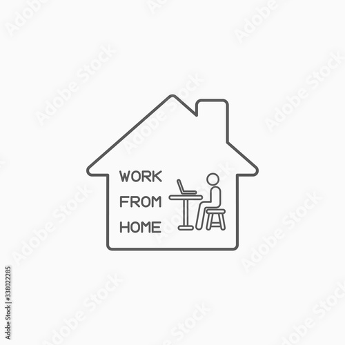 work from home icon, work at home vector