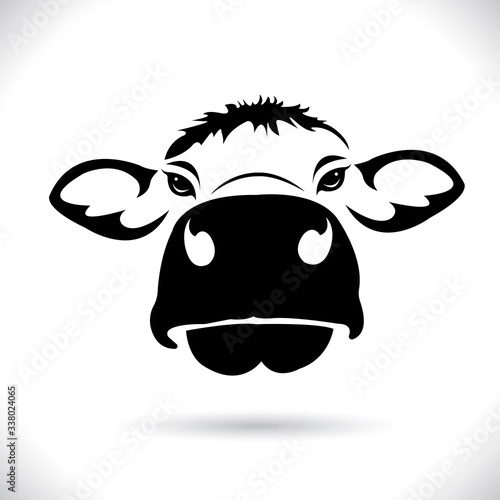 Vector of picture cow head design ,logo design,Farm Animals,Black and white picture,Line animal,on the white background.