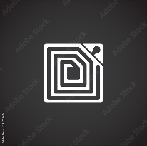 RFID related icon on background for graphic and web design. Creative illustration concept symbol for web or mobile app