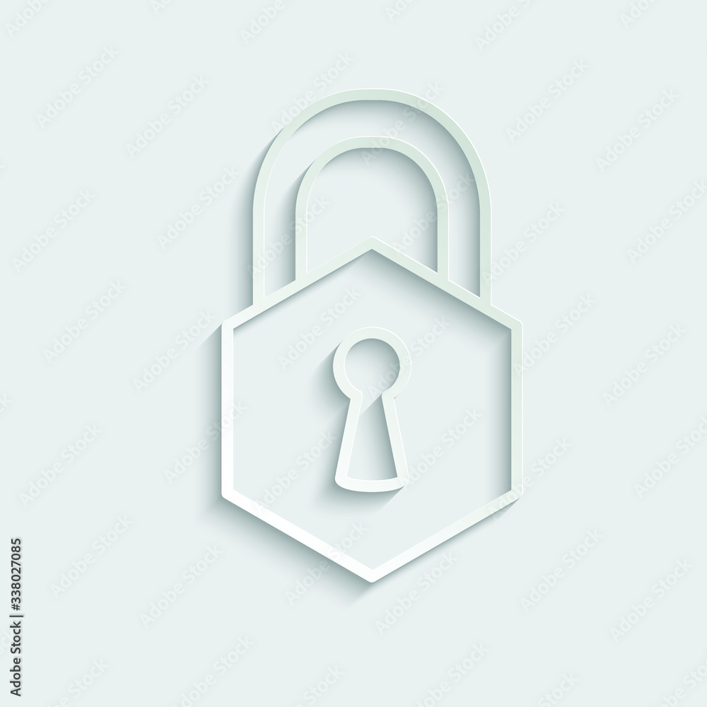 Paper lock icon. black vector symbol of lock. Paper lock icon. black vector symbol of lock.
