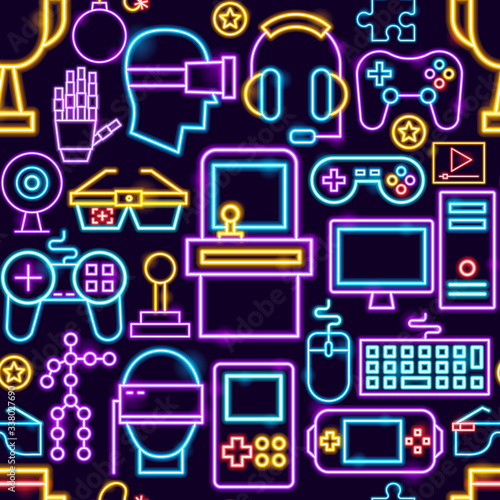 Cyber Game Seamless Pattern