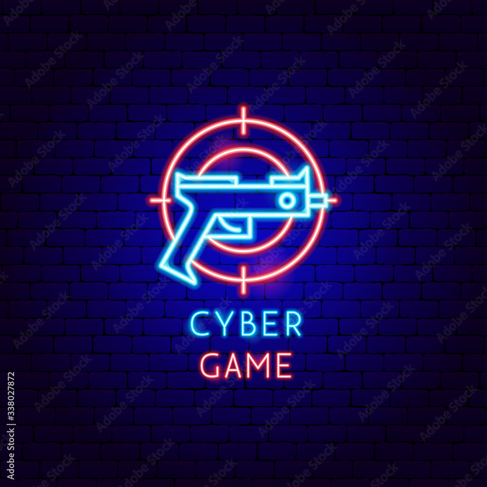 Obraz premium Cyber Game Neon Label