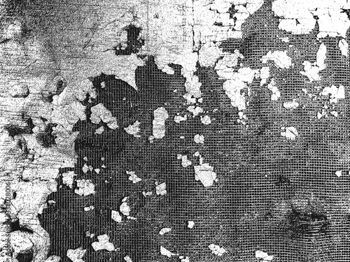 Distress old cracked concrete with holes styrofoam reinforcing mesh vector texture.