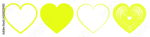 Panel de corazones amarillos