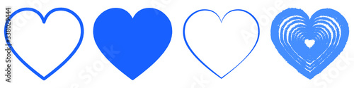 Panel de corazones azules