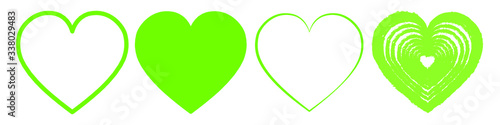 Panel de corazones verdes