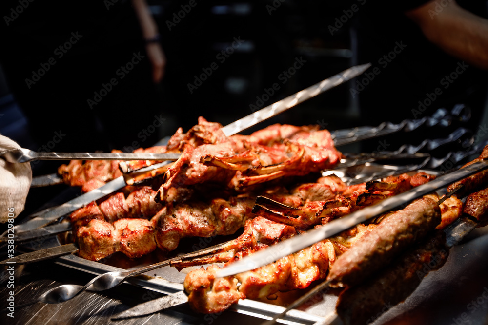 meat on the barbecue