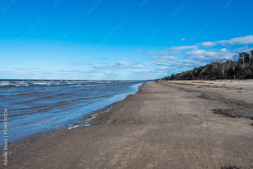 Baltic Sea Beach in Spring During Coronavirus Lock Down