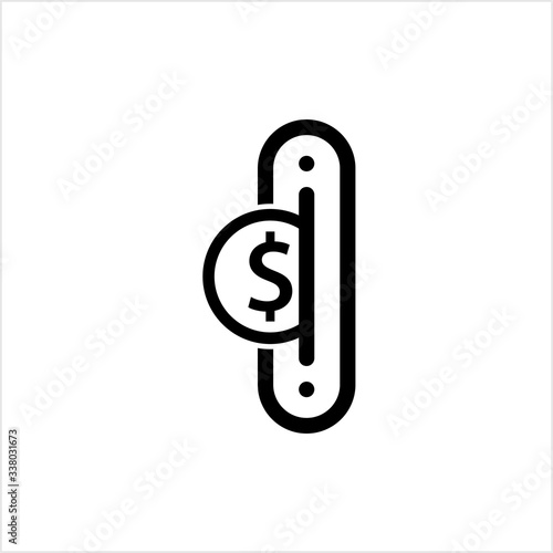 Insert Coin Icon, Coin Slot Icon, Arcade, Casino, Wending Machine Coin Acceptor