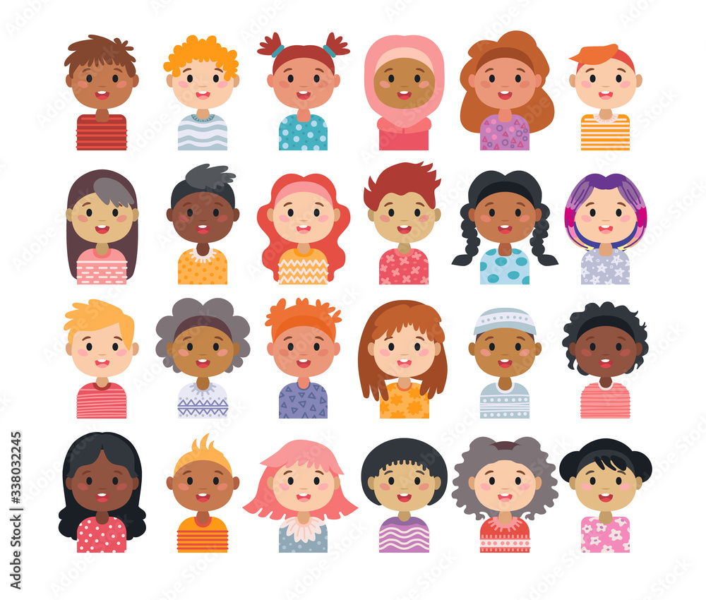 Set of avatars of children characters. Kids Set of avatars of children characters. Kids