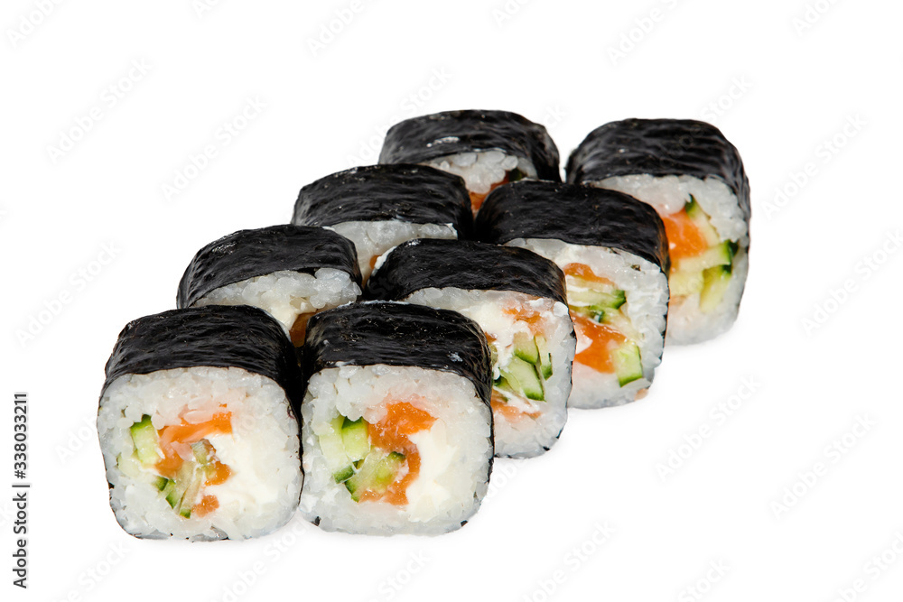 Set of eel sushi rolls. Set of eel sushi rolls.
