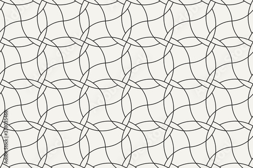 Geometric seamless pattern. Vector background with abstract line texture. Neutral monochrome wallpaper, black white simple light linear ornament for wrapping paper, textile. Decorative design element