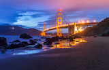 Golden Gate bridge by night in San Francisco - USA