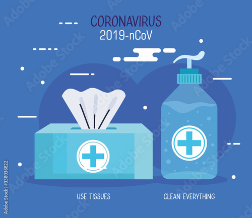 coronavirus 2019 ncov infographic with prevention icons vector illustration design