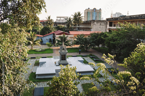 View on the main yard in S21 Tuol Sleng Genocide Museum Phnom Penh Cambodia