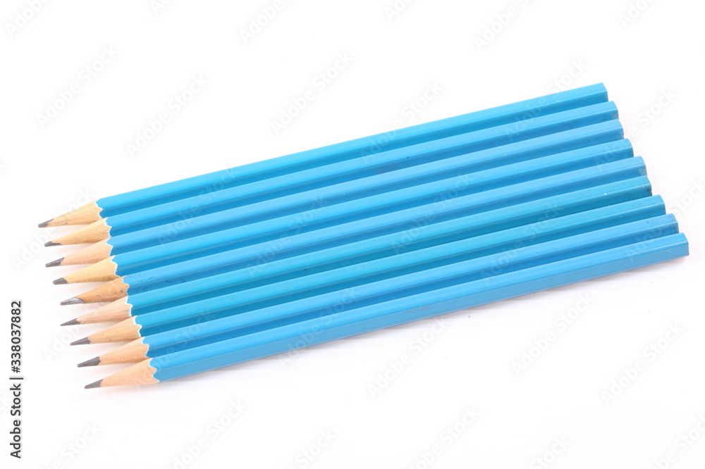 Obraz premium Blue Pencil isolated on white background