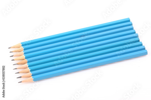 Blue Pencil isolated on white background